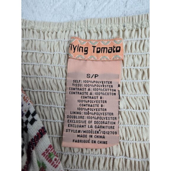 Flying Tomato Embroidered Orange & Cream Sundress With Adjustable Straps S - Picture 3 of 4